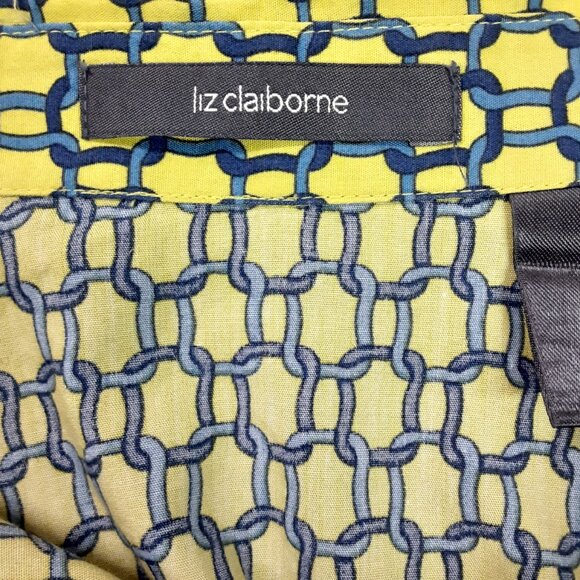 Liz Clairbrorne Womans Top Size 2XL Long Sleeve, Button up Chain Design - Picture 3 of 7